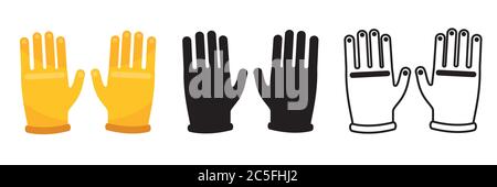 Guanti protettivi isolati in stile piatto alla moda. Dispositivi medici di protezione personale. Illustrazione vettoriale EPS 10. Illustrazione Vettoriale