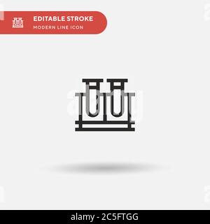 Icona vettore semplice provette. Modello di disegno simbolo illustrazione per elemento UI mobile Web. Pittogramma moderno a colori perfetto su tratto modificabile. Icone delle provette per il progetto aziendale Illustrazione Vettoriale