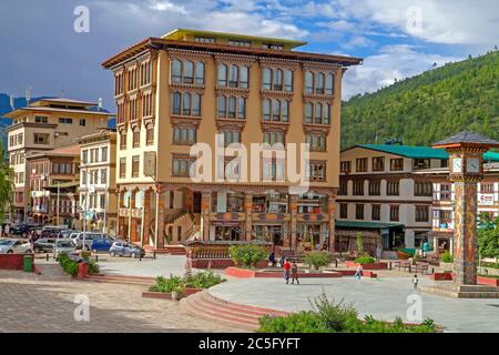 Piazza Clocktower, Thimphu Foto Stock