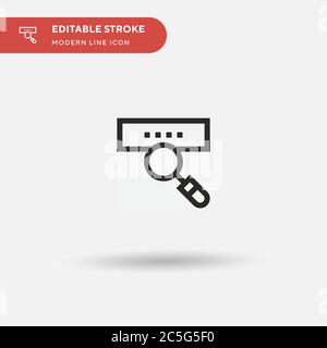 Icona vettore semplice motore di ricerca. Modello di disegno simbolo illustrazione per elemento UI mobile Web. Pittogramma moderno a colori perfetto su tratto modificabile. Icone di Search Engine per il vostro progetto di affari Illustrazione Vettoriale