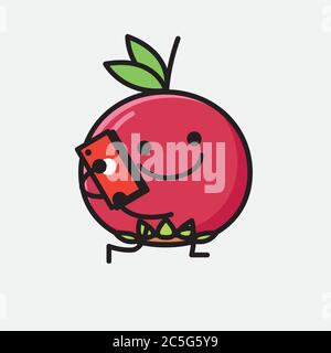 Un'illustrazione del carattere vettoriale di Mascot di frutta di cute Ugni Illustrazione Vettoriale