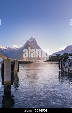 Miter Peak, Milford Sound Nuova Zelanda Foto Stock