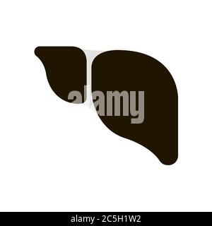 Icona di fegato umano in stile piatto alla moda isolato su sfondo bianco. EPS 10. Illustrazione Vettoriale