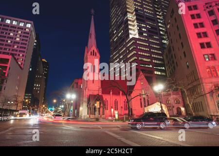 Cattedrale della Chiesa di Cristo ad Indianapolis. Indianapolis, Indiana, Stati Uniti. Foto Stock