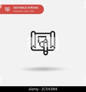 Icona vettore semplice di schizzo. Modello di disegno simbolo illustrazione per elemento UI mobile Web. Pittogramma moderno a colori perfetto su tratto modificabile. Icone di schizzo per il progetto aziendale Illustrazione Vettoriale