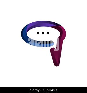immagine del modello vettoriale colorato di bubble chat Illustrazione Vettoriale