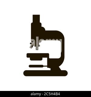 Icona microscopio in stile piatto alla moda isolato. EPS 10. Illustrazione Vettoriale