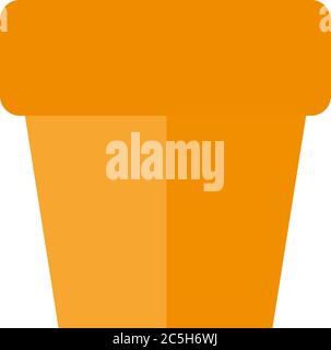 Vaso di fiori su sfondo bianco isolato. Illustrazione Vettoriale