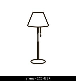 Icona della lampada da terra su sfondo bianco. Illustrazione eps 10. Illustrazione Vettoriale
