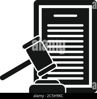 Divorzio giudice documento icona. Semplice illustrazione del divorzio giudice vettore di documento icona per il web design isolato su sfondo bianco Illustrazione Vettoriale