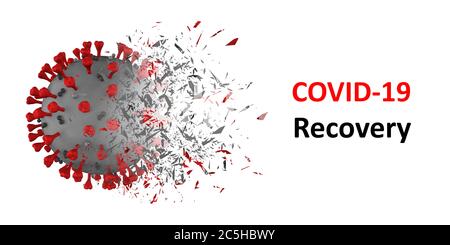Decadimento della molecola di coronavirus Sars-Cov-2 e l'iscrizione Covid-19 recupero Foto Stock
