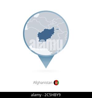 Mappa con mappa dettagliata dell'Afghanistan e dei paesi vicini. Illustrazione Vettoriale