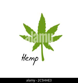 Icona di marijuana o cannabis per la progettazione di prodotti cosmetici. Crema, shampoo, sapone, gel, lozione, balsamo. Cosmetici ecologici naturali. Cannabis medica Illustrazione Vettoriale