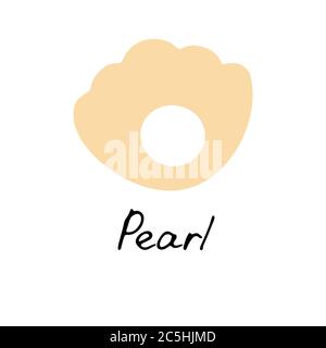 Icona Perla. Segno shell disegnato a mano. Icona semplice per il Web e la stampa. Illustrazione vettoriale Illustrazione Vettoriale