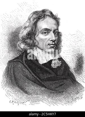 JOHN MILTON (1608-1674) poeta inglese e funzionario Foto Stock
