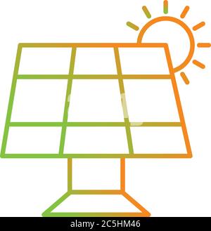 Icona della linea vettoriale del pannello solare univoca Illustrazione Vettoriale