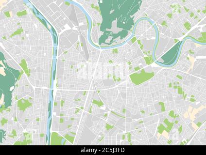 Mappa vettoriale di Grenoble, Francia Illustrazione Vettoriale