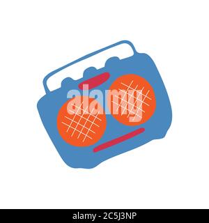 Icona di una radiola disegnata a mano singola. Simbolo musicale. Vettore Illustrazione Vettoriale