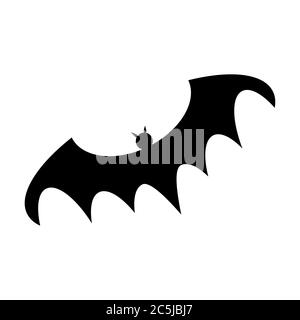 Icona di Halloween bat silhoette isolata su sfondo bianco Illustrazione Vettoriale