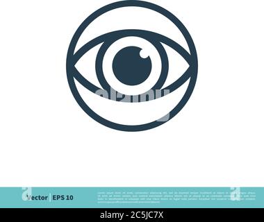 Eyeball, Vision, View Icon modello logo vettoriale Illustrazione disegno. EPS vettoriale 10. Illustrazione Vettoriale