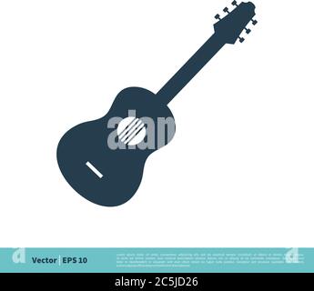 Icona chitarra Logo vettoriale modello Illustrazione Design. EPS vettoriale 10. Illustrazione Vettoriale