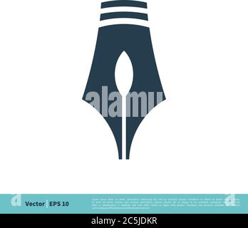 Disegno di illustrazione di modello di logo vettoriale di icona di penna/cucchiaio. EPS vettoriale 10. Illustrazione Vettoriale