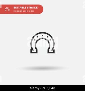 Icona vettore semplice a ferro di cavallo. Modello di disegno simbolo illustrazione per elemento UI mobile Web. Pittogramma moderno a colori perfetto su tratto modificabile. Icone a ferro di cavallo per il vostro progetto aziendale Illustrazione Vettoriale
