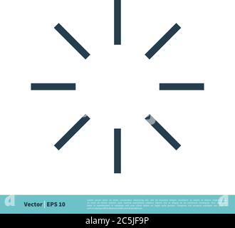 Disegno di illustrazione del modello del logo vettoriale dell'icona della linea Sunburst. EPS vettoriale 10. Illustrazione Vettoriale