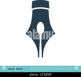 Icona a cucchiaio all'interno della penna modello di logo vettoriale disegno di illustrazione. EPS vettoriale 10. Illustrazione Vettoriale