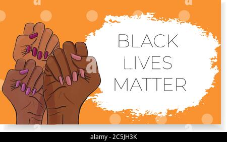 Le vite nere contano. Gesto di braccio afroamericano Illustrazione Vettoriale