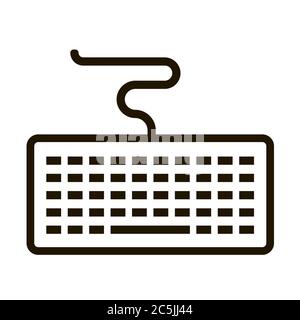 Icona tastiera in stile piatto alla moda isolato. EPS 10. Illustrazione Vettoriale