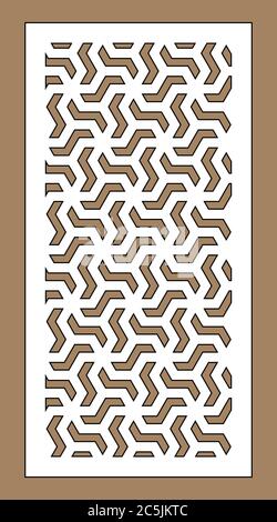 Taglio laser. Pannello vettoriale decorativo arabo. Dima per divisorio interno in stile arabo. Design di taglio laser Illustrazione Vettoriale
