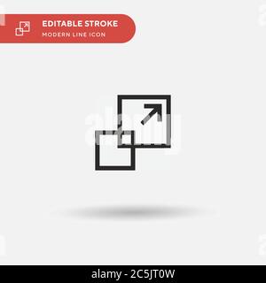 Espandere icona vettore semplice. Modello di disegno simbolo illustrazione per elemento UI mobile Web. Pittogramma moderno a colori perfetto su tratto modificabile. Espandi le icone per il tuo progetto aziendale Illustrazione Vettoriale
