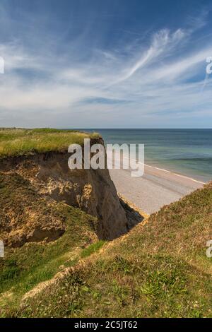 Sheringham Beach, Norfolk, Regno Unito. Tranquillità in estate. Foto Stock