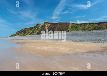 Sheringham Beach, Norfolk, Regno Unito. Tranquillità in estate. Foto Stock