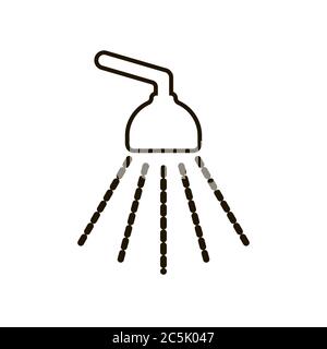 Icona della doccia in stile piatto e alla moda isolato. Illustrazione eps 10. Illustrazione Vettoriale