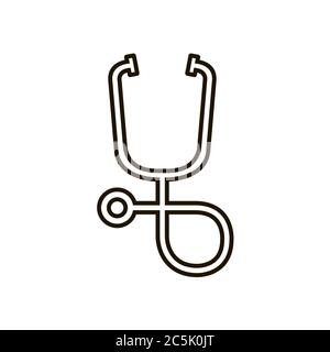 Icona stetoscopio in stile piatto alla moda isolato su sfondo bianco. EPS 10. Illustrazione Vettoriale