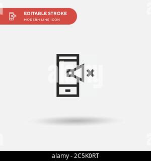 Disattiva icona vettore semplice. Modello di disegno simbolo illustrazione per elemento UI mobile Web. Pittogramma moderno a colori perfetto su tratto modificabile. Icone mute per il tuo progetto aziendale Illustrazione Vettoriale