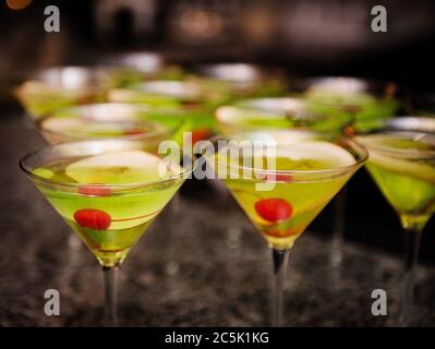 Apple martini è servito in un evento Foto Stock
