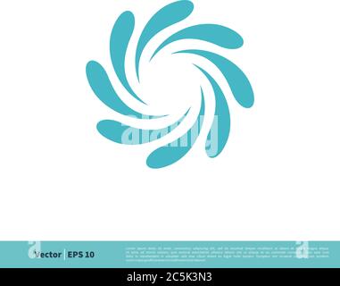 Disegno di illustrazione di modello di logo vettoriale icona di decorazione di Propeller di cerchio. EPS vettoriale 10. Illustrazione Vettoriale