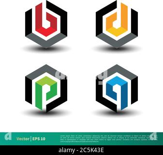 Design grafico modello logo vettoriale 3D colorato di Lens Circle. EPS vettoriale 10 Illustrazione Vettoriale