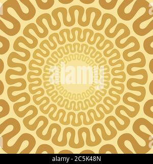 Disegno di illustrazione di modello vettoriale con decorazione circolare retro Gold vintage. EPS vettoriale 10. Illustrazione Vettoriale