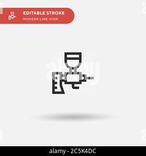 Icona vettore semplice pistola a spruzzo. Modello di disegno simbolo illustrazione per elemento UI mobile Web. Pittogramma moderno a colori perfetto su tratto modificabile. Icone spray Gun per il vostro progetto aziendale Illustrazione Vettoriale