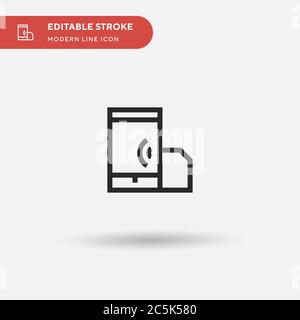Icona vettore semplice SIM. Modello di disegno simbolo illustrazione per elemento UI mobile Web. Pittogramma moderno a colori perfetto su tratto modificabile. Icone SIM per il tuo progetto aziendale Illustrazione Vettoriale