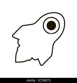 Icona a razzo in stile piatto alla moda isolato su sfondo bianco. EPS 10. Illustrazione Vettoriale