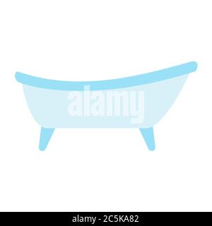 Vasca da bagno su sfondo bianco. Illustrazione vettoriale in stile piatto alla moda. EPS 10 Illustrazione Vettoriale