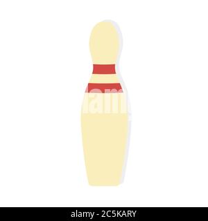 Bowling pin su sfondo bianco. Illustrazione vettoriale in stile piatto alla moda. EPS 10. Illustrazione Vettoriale