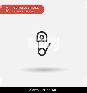 Brooch icona vettore semplice. Modello di disegno simbolo illustrazione per elemento UI mobile Web. Pittogramma moderno a colori perfetto su tratto modificabile. Brooch icone per il vostro progetto di business Illustrazione Vettoriale