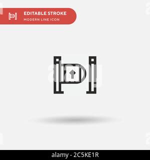 Icona vettore semplice ferrovia. Modello di disegno simbolo illustrazione per elemento UI mobile Web. Pittogramma moderno a colori perfetto su tratto modificabile. Icone ferroviarie per il vostro progetto aziendale Illustrazione Vettoriale