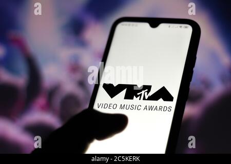 Brasile. 29 Giugno 2020. In questa illustrazione fotografica viene visualizzato il logo MTV Video Music Awards (VMA) sullo smartphone. Credit: Rafael Henrique/SOPA Images/ZUMA Wire/Alamy Live News Foto Stock